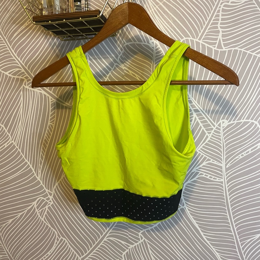 lululemon athletica Neon Yellow and Black Tank Top